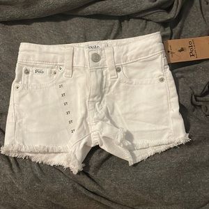 Toddler girl white denim shorts